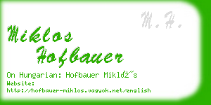 miklos hofbauer business card